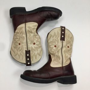 Ariat Womens Fatbaby Western Boot 16703 Size 7.5B Brown Embroidered Leather